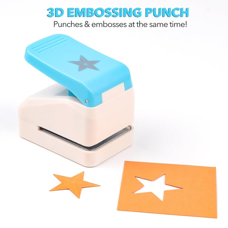 BAOFALI 3D Star 1.4x1.4inch Embossing Punch; Punches Score Tools for Scrapbooking Journaling Paper Craft DIY Card Making Paper Crafting Scrapbooking DIY Card Making Arts Crafts Supplies - Image 5